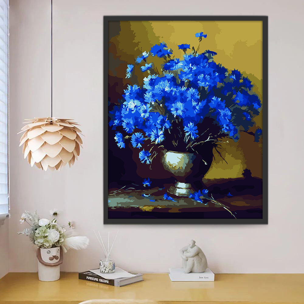Kleine Blauwe Bloemen Schilderen op Nummers