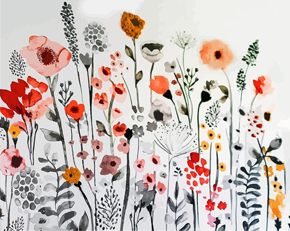 Kleine bloemen en planten Schilderen op Nummers