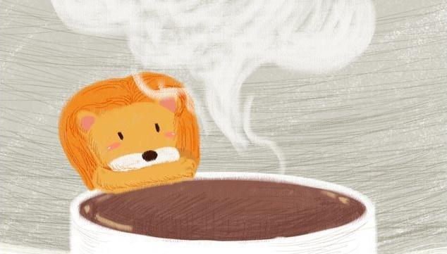 Kleine Leeuw naast het Koffiekopje Schilderen op Nummers
