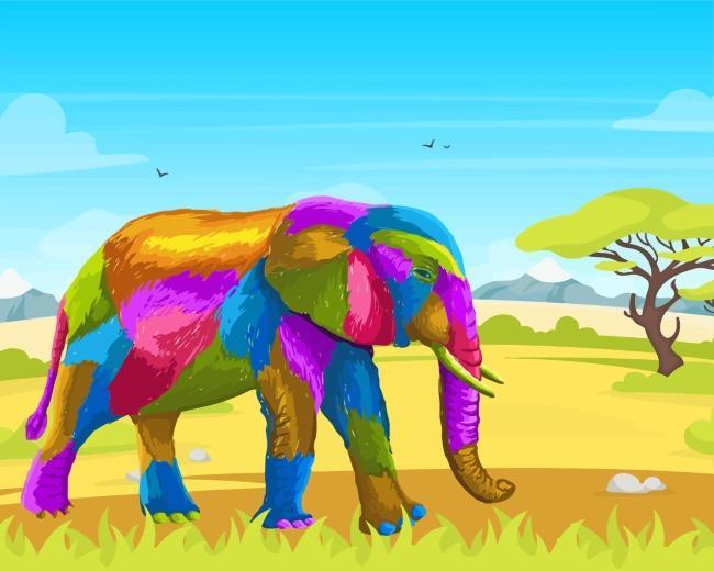 Kleurblok Olifant Schilderen op Nummers Kinderen