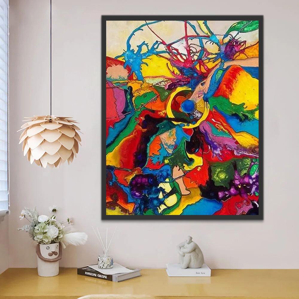 Kleurrijk Abstracte Wirwar Schilderen op Nummers