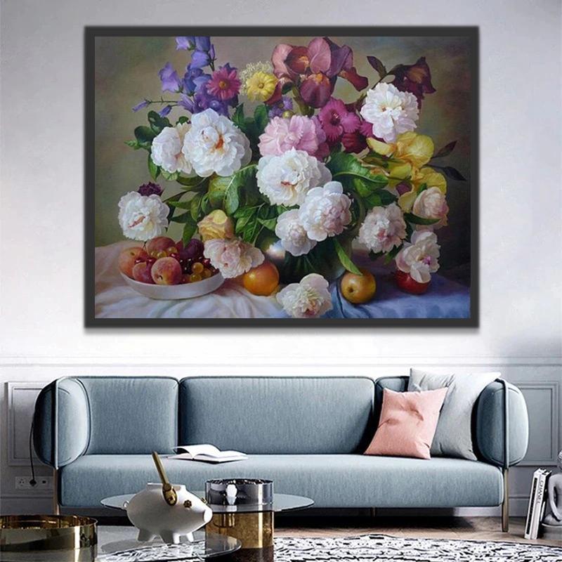 Kleurrijk Fruit en Bloemen Schilderen op Nummers