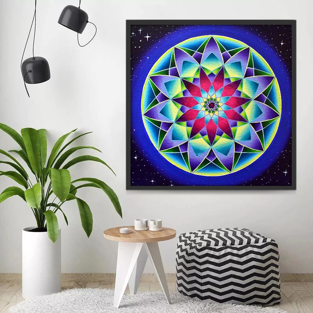 Kleurrijk Geometrisch Symbool Schilderen op Nummers