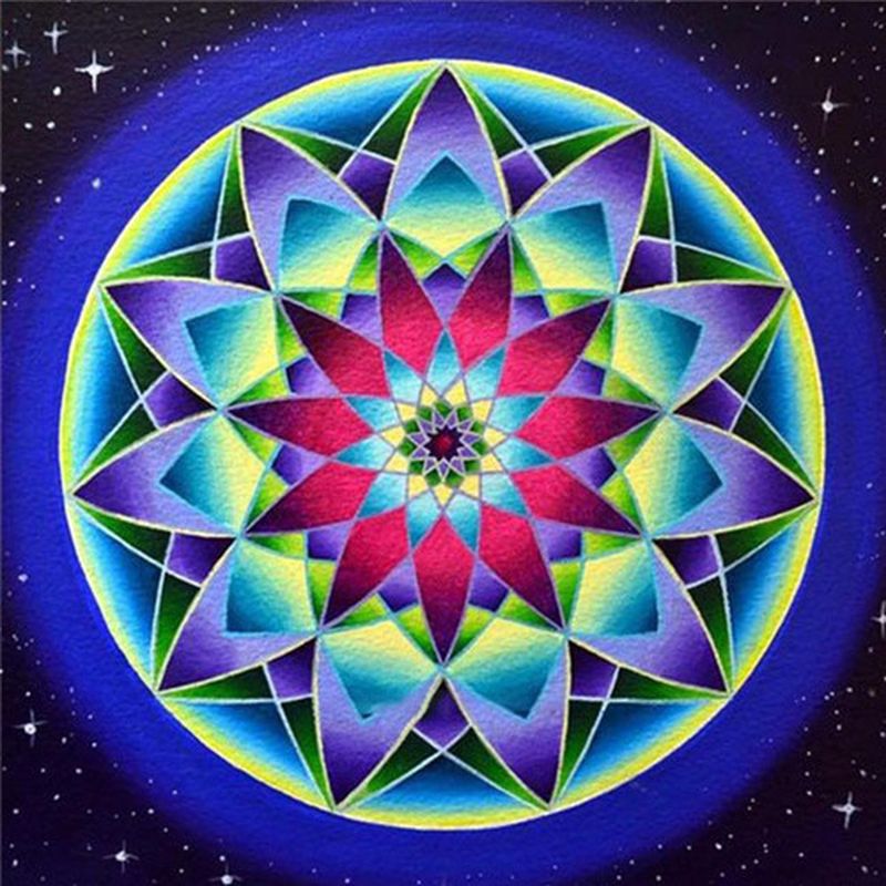 Kleurrijk Geometrisch Symbool Schilderen op Nummers