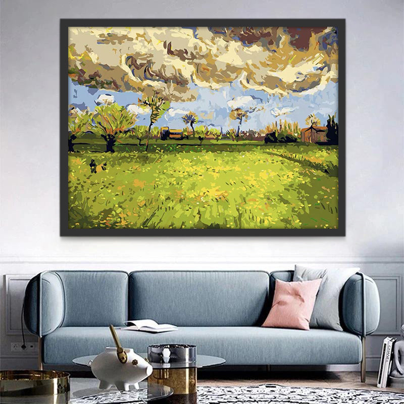 Kleurrijk Platteland met Wisselende Wolken Schilderen op Nummers