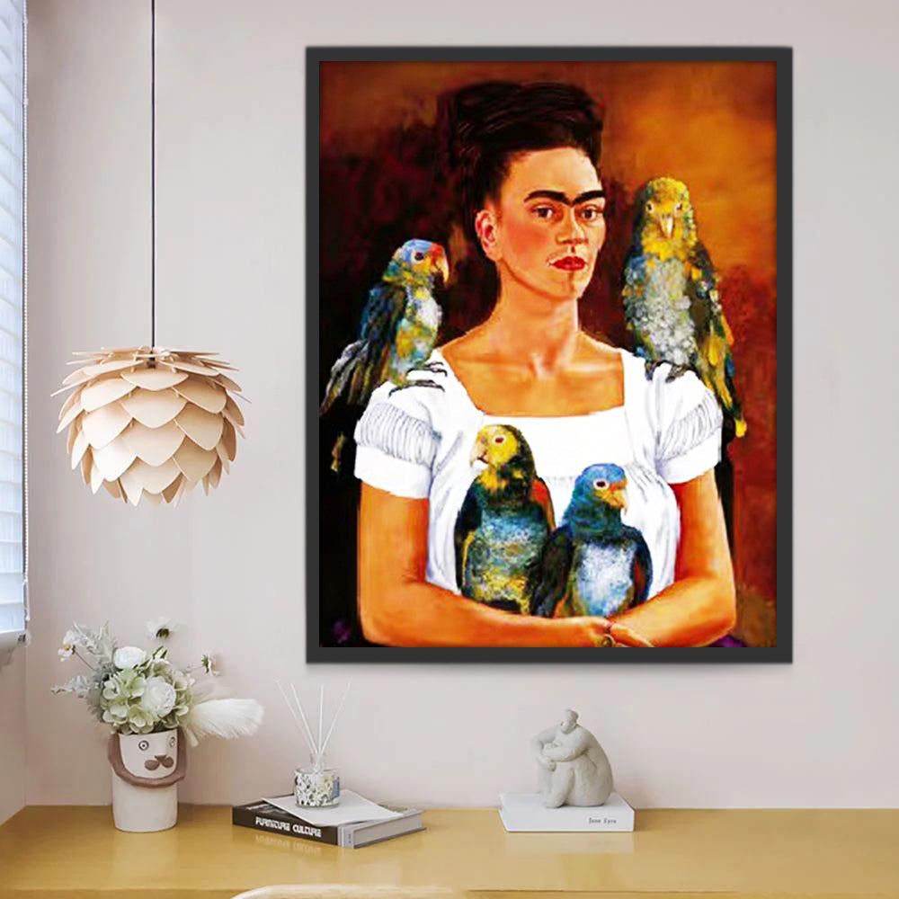 Kleurrijk Portret met Papegaaien Schilderen op Nummers