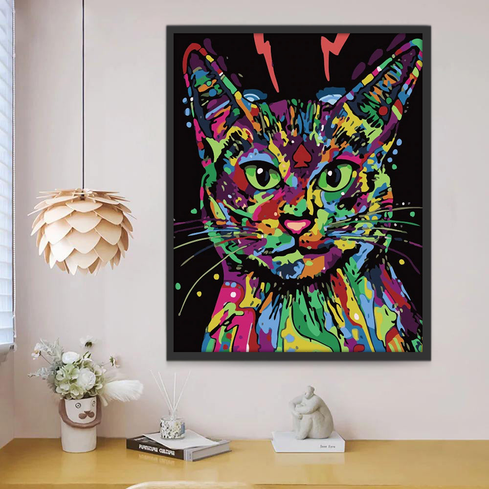 Kleurrijke Abstracte Kat Schilderen op Nummers