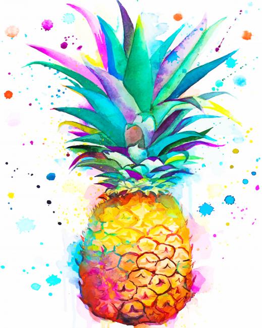 Kleurrijke Ananas Illustratie Schilderen op Nummers