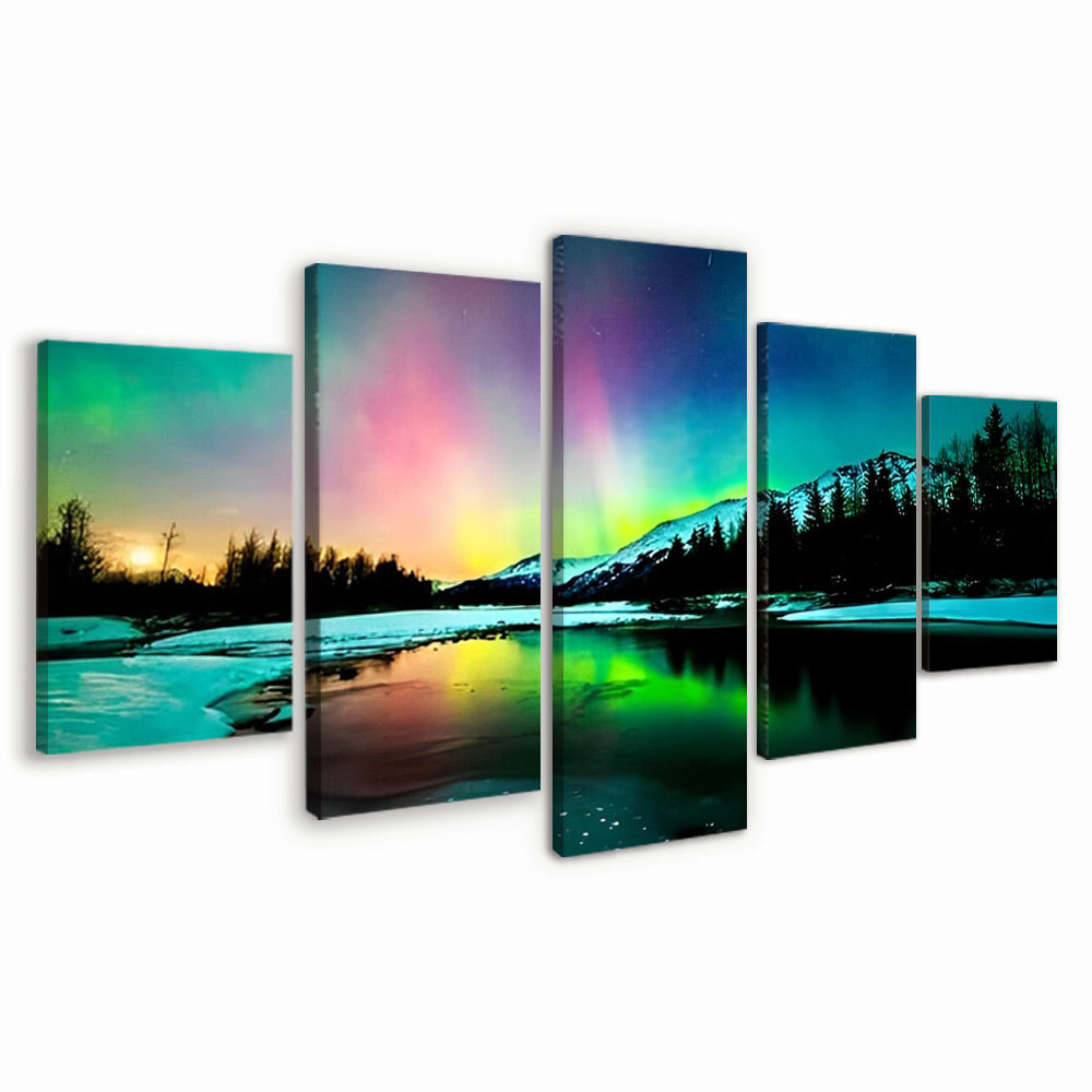 Kleurrijke Aurora-Lichten 5 Platen Schilderen op Nummers
