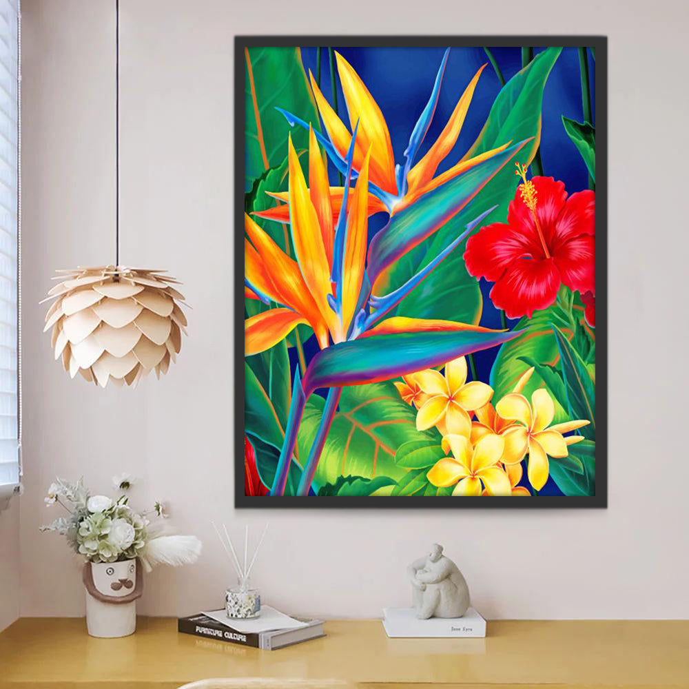 Kleurrijke bloemen en grassen Schilderen op Nummers