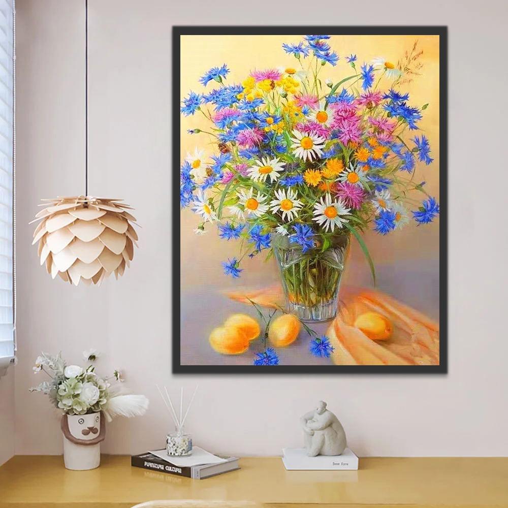 Kleurrijke Chrysanten en Fruit Schilderen op Nummers