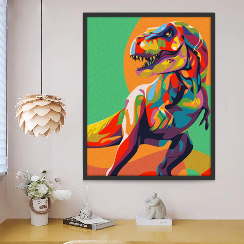 Kleurrijke Dinosaurus Schilderen op Nummers