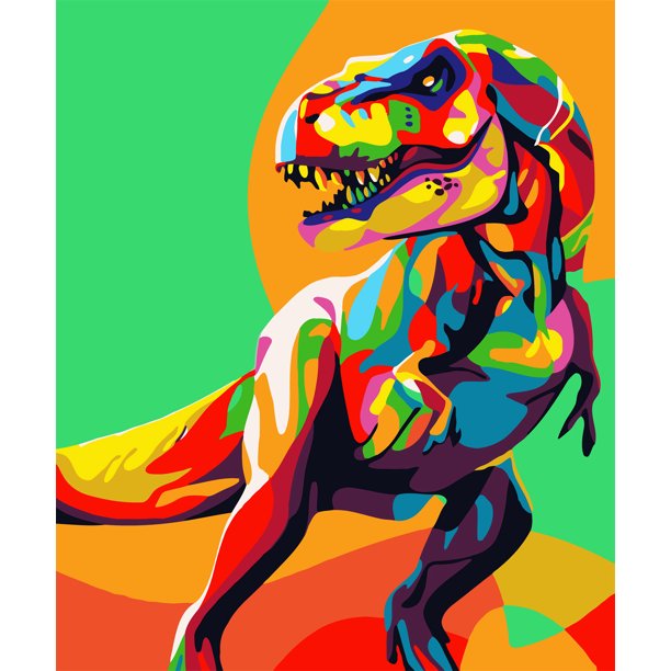 Kleurrijke Dinosaurus Schilderen op Nummers