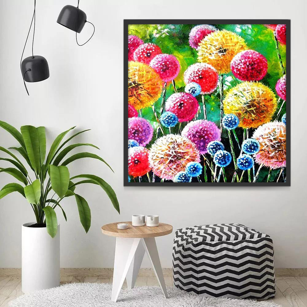 Kleurrijke en Heldere Paardenbloemen Schilderen op Nummers