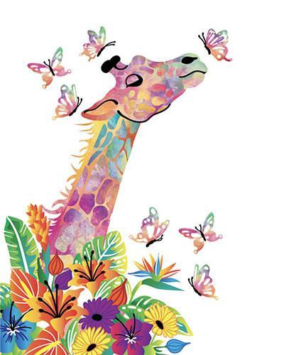Kleurrijke Giraffe en Vlinders Schilderen op Nummers