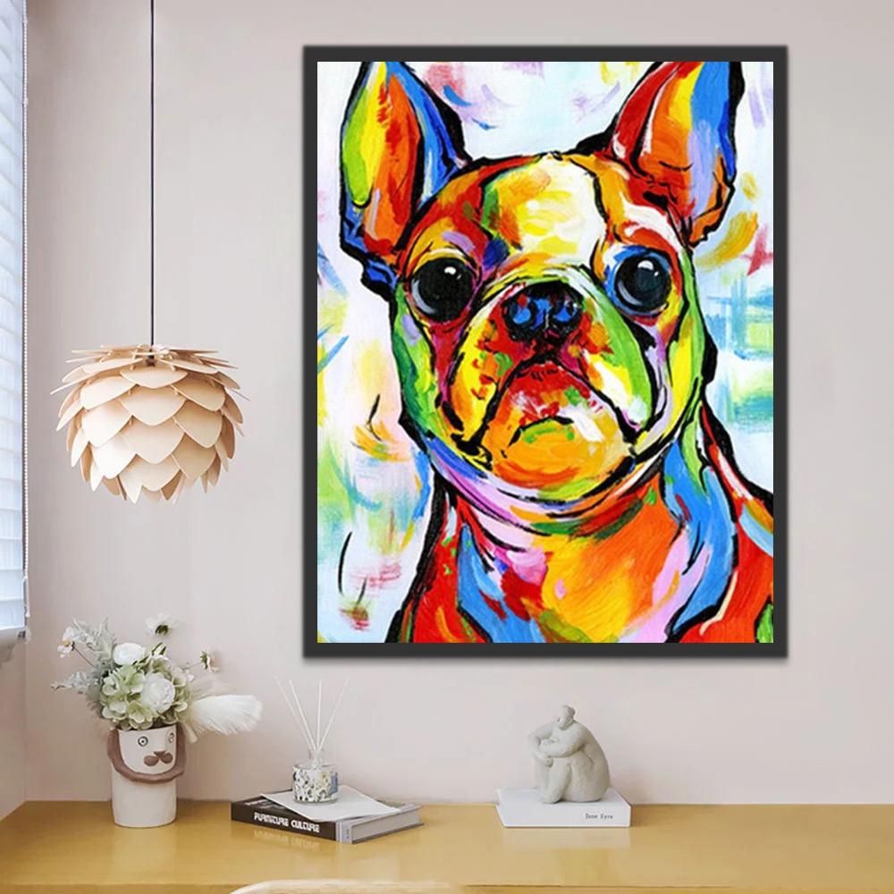 Kleurrijke Hond Schilderen op Nummers