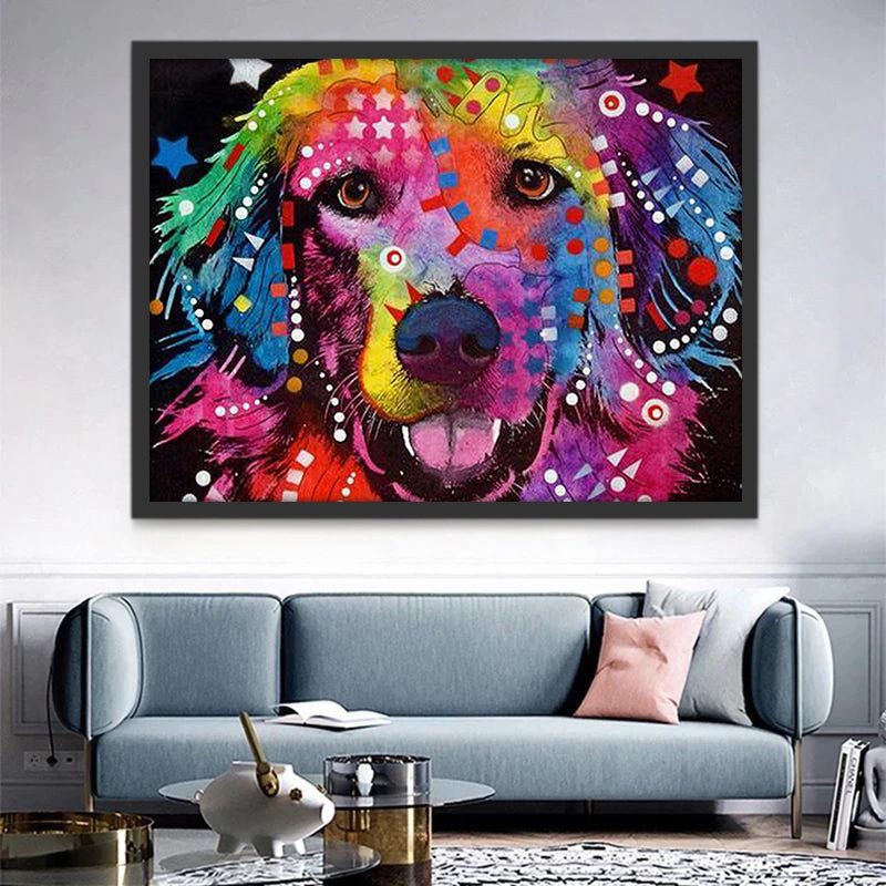 Kleurrijke Labrador Pop Art Schilderen op Nummers