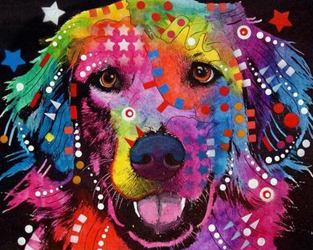 Kleurrijke Labrador Pop Art Schilderen op Nummers