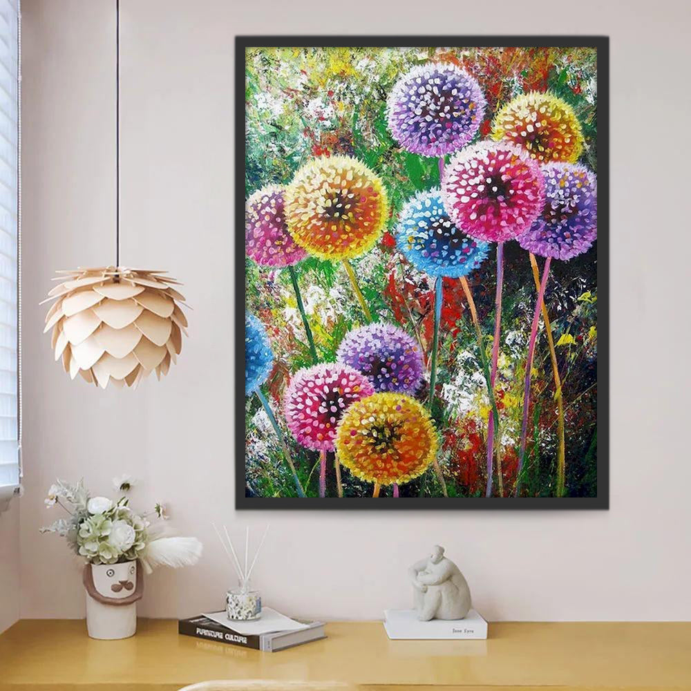 Kleurrijke Paardenbloemen Schilderen op Nummers