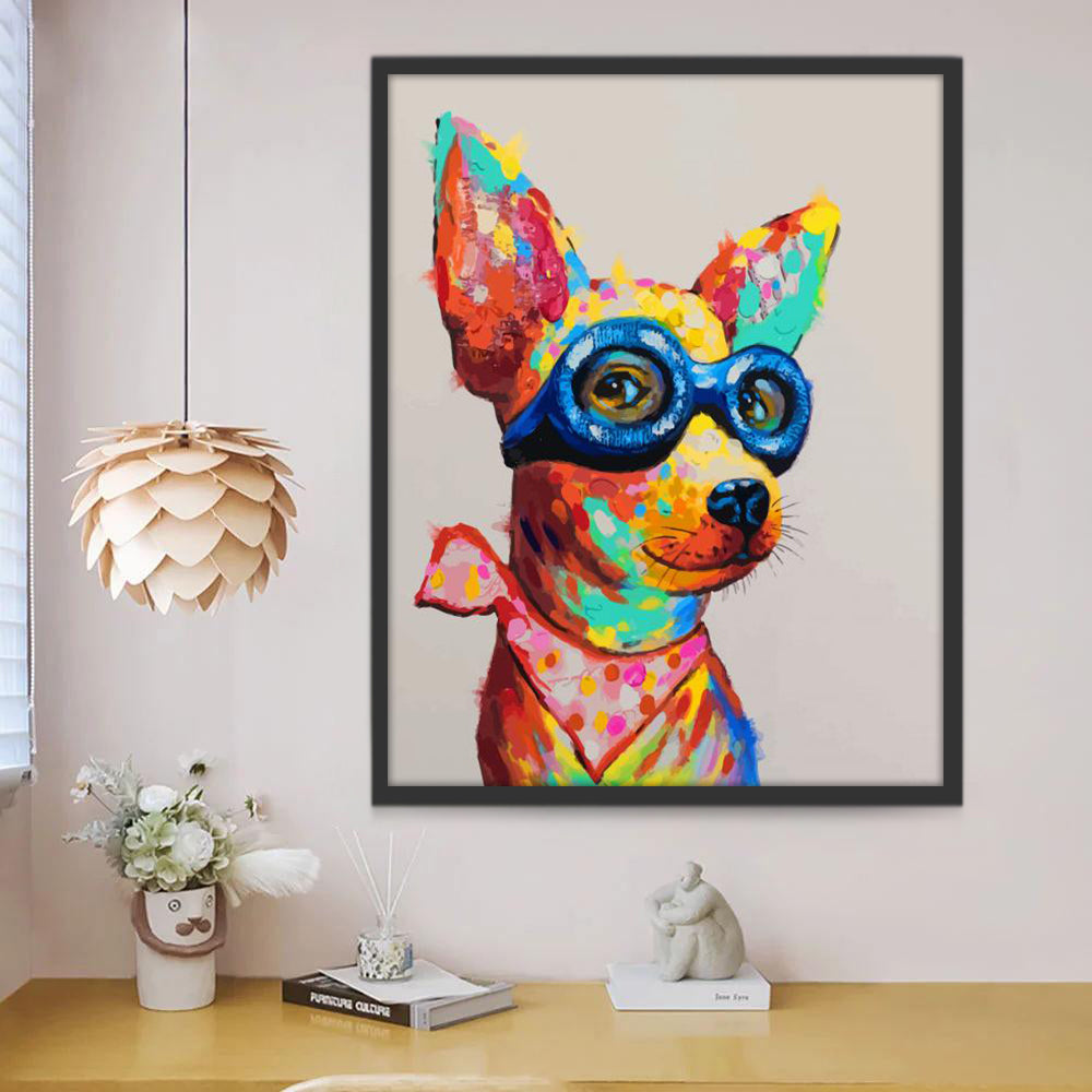 Kleurrijke Pop Art Chihuahua Hond Schilderen op Nummers