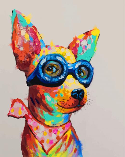 Kleurrijke Pop Art Chihuahua Hond Schilderen op Nummers