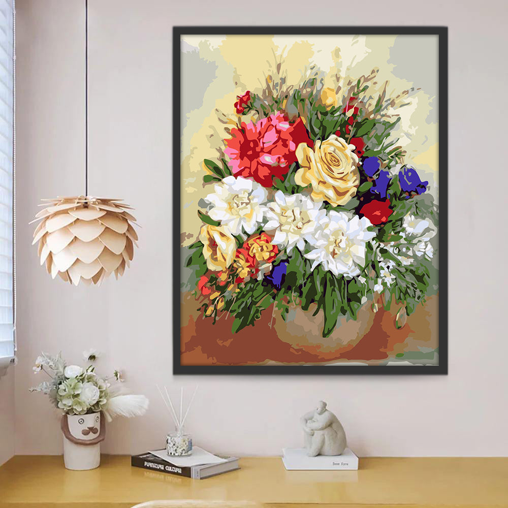 Kleurrijke Potbloemen Schilderen op Nummers