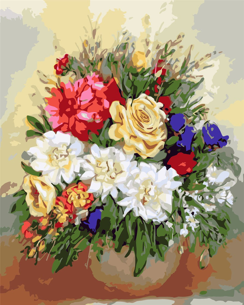 Kleurrijke Potbloemen Schilderen op Nummers