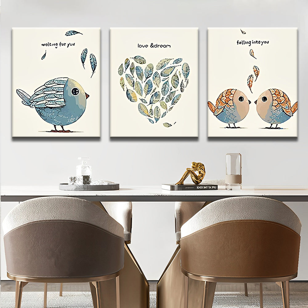 Kleurrijke Vogels 3 Platen Schilderen op Nummers