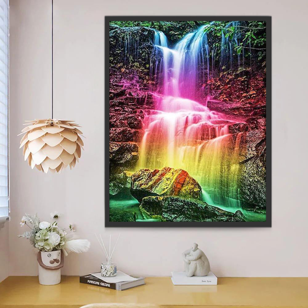 Kleurrijke Waterval Schilderen op Nummers