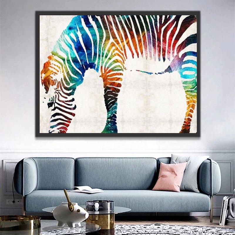 Kleurrijke Zebra Schilderen op Nummers