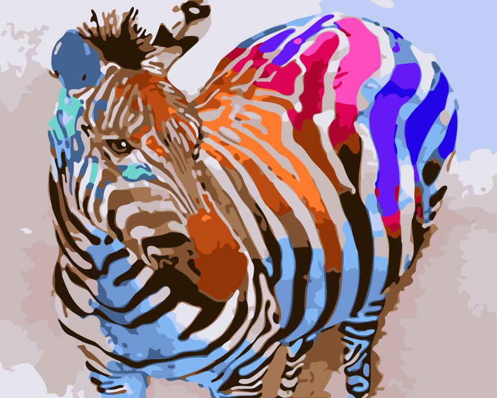 Kleurrijke Zebra Schilderen op Nummers