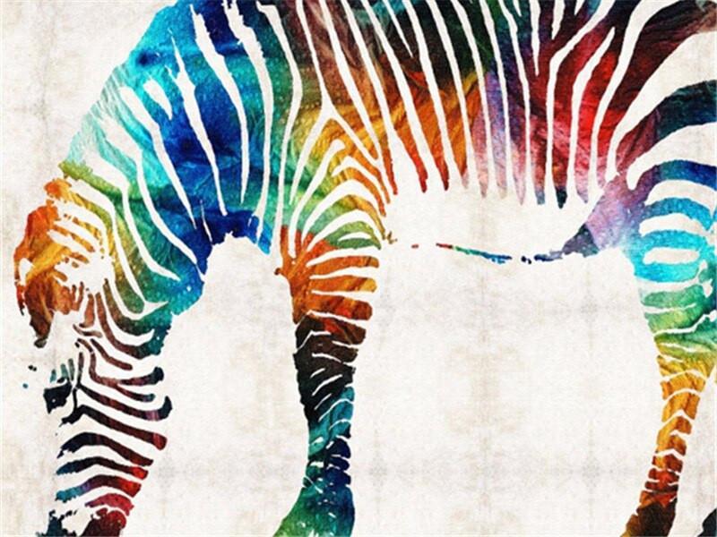 Kleurrijke Zebra Schilderen op Nummers