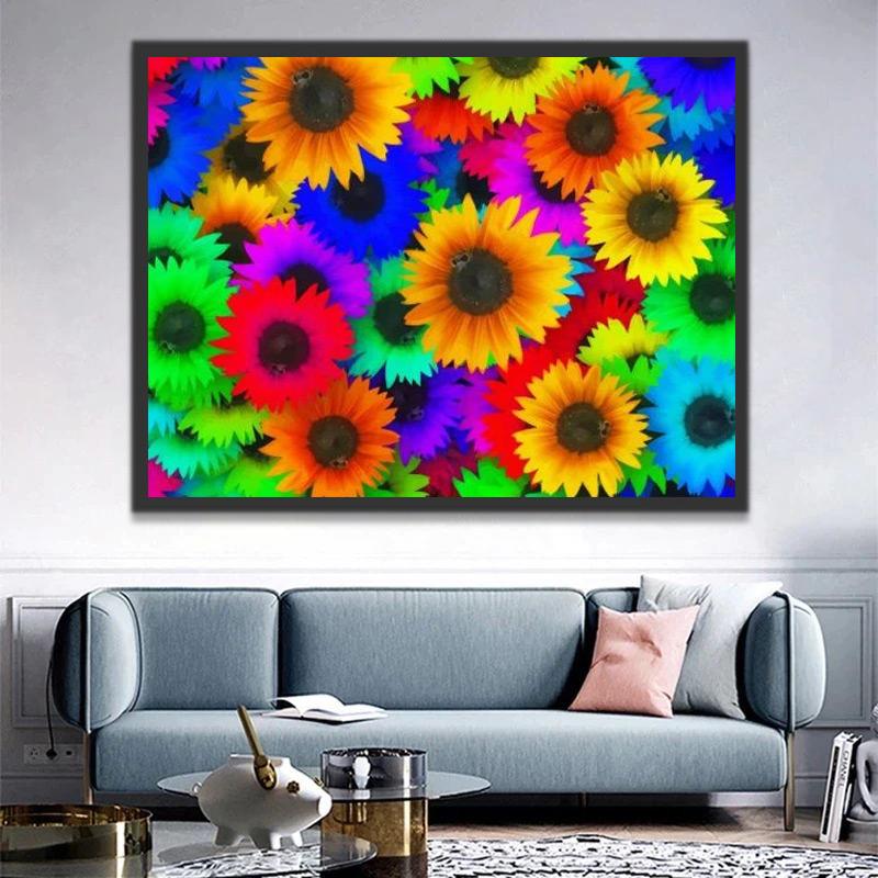 Kleurrijke Zonnebloemen Schilderen op Nummers