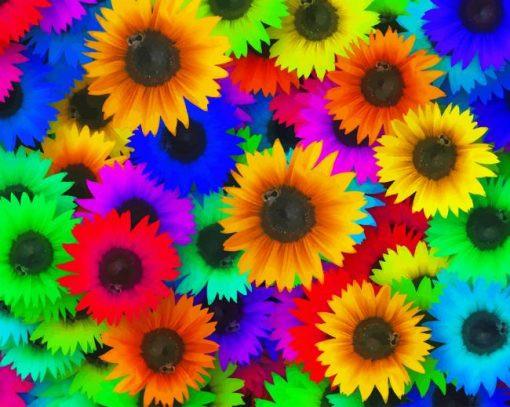 Kleurrijke Zonnebloemen Schilderen op Nummers
