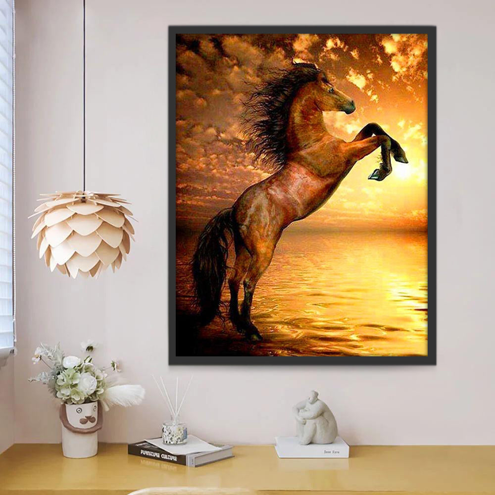 Knap Paard bij Zonsondergang Schilderen op Nummers