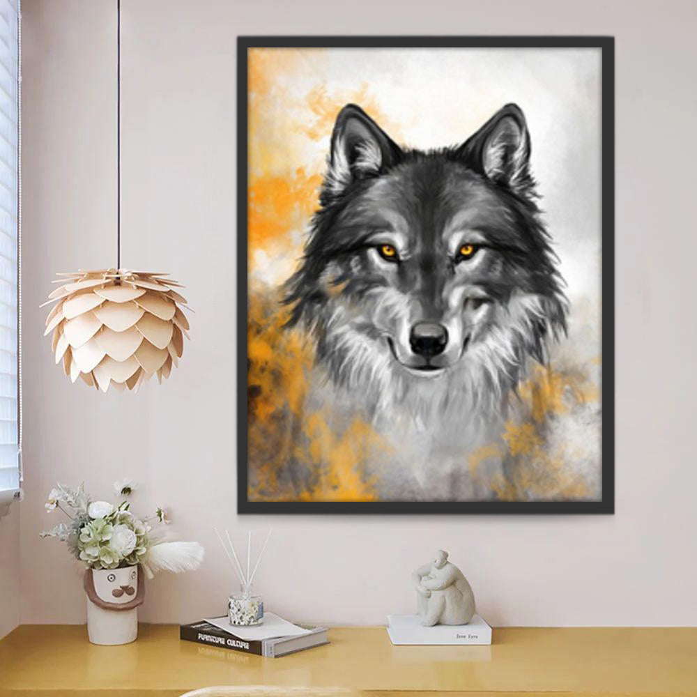 Knappe Grijze Wolf Schilderen op Nummers