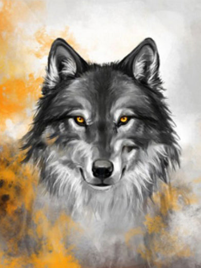Knappe Grijze Wolf Schilderen op Nummers