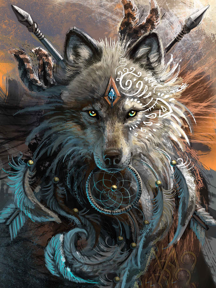 Knappe Wolf Schilderen op Nummers