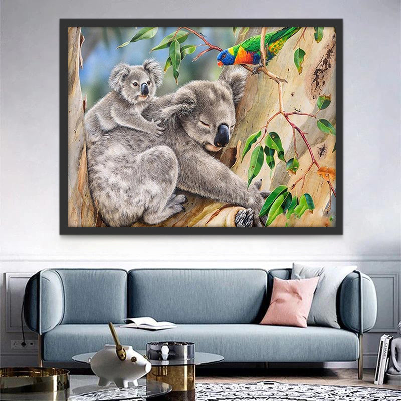 Koala's en papagaai Schilderen op Nummers