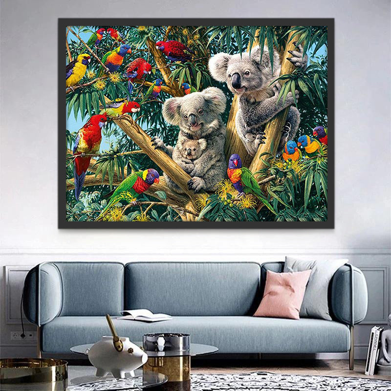 Koala's en papegaaien Schilderen op Nummers