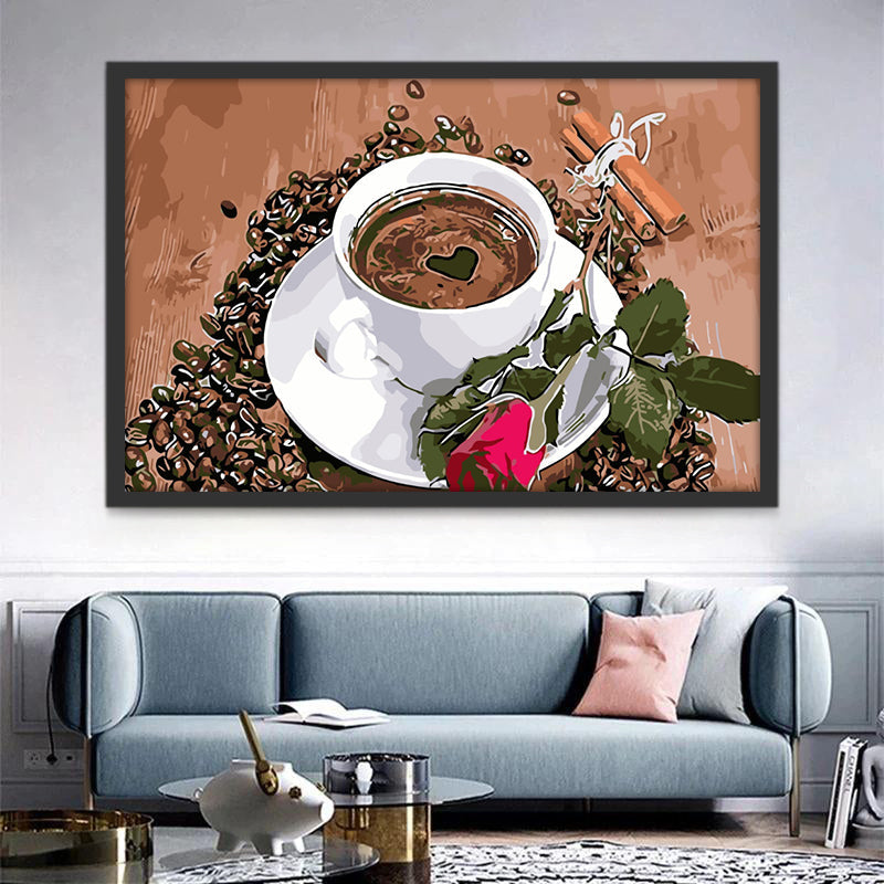 Koffie en Rozen Schilderen op Nummers