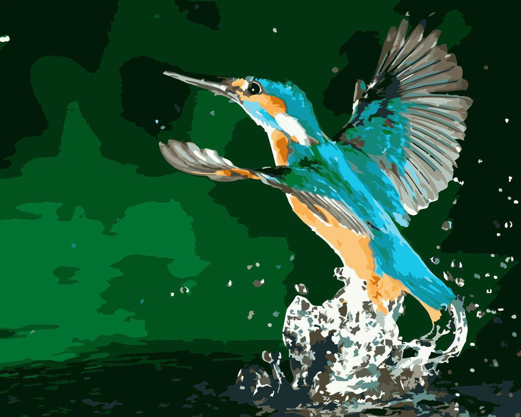 Kolibrie op het Water Schilderen op Nummers