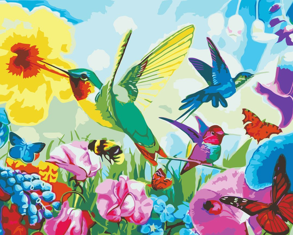 Kolibries Verzamelt Nectar Schilderen op Nummers