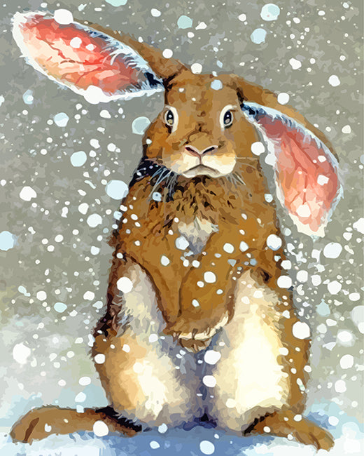 Konijn in de Sneeuw Schilderen op Nummers
