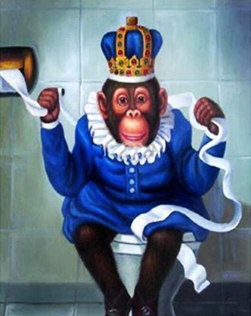 Koning Aap op het Toilet Schilderen op Nummers