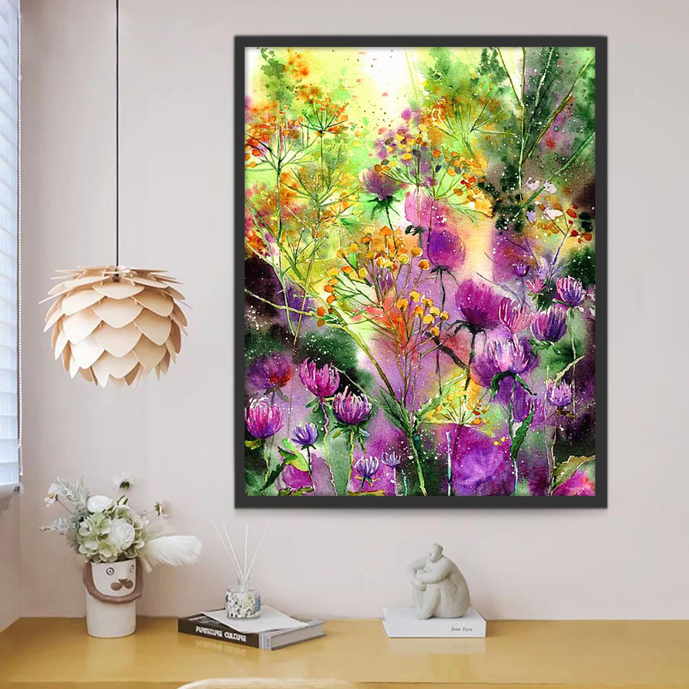 Korenbloemen en Gele Bloemen Schilderen op Nummers