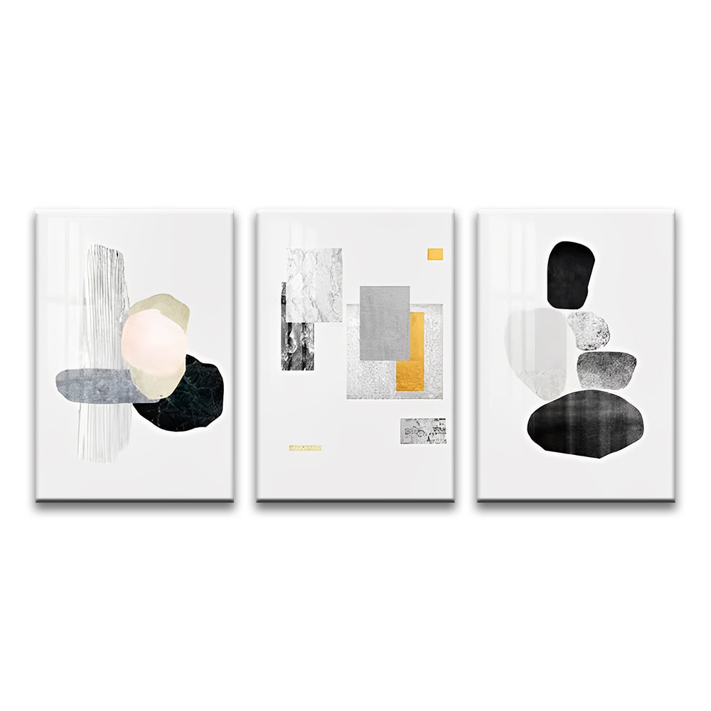 Koudtoon Minimalistisch Schilderij 3 Platen Schilderen op Nummers