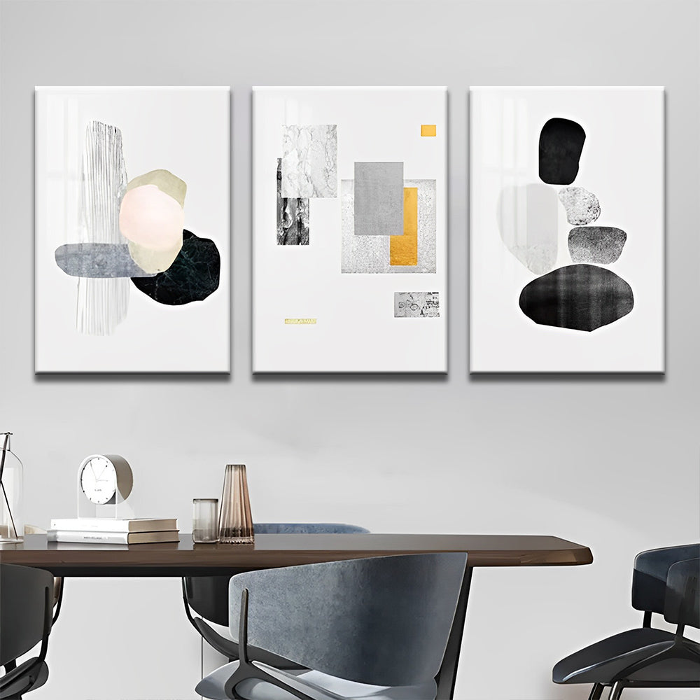 Koudtoon Minimalistisch Schilderij 3 Platen Schilderen op Nummers