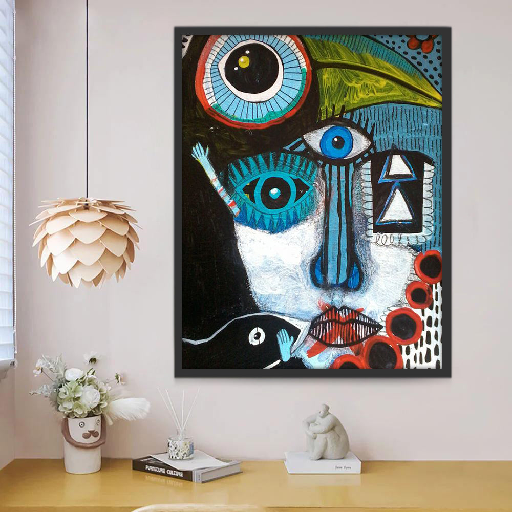 Kubistisch Portret à la Picasso Abstract Schilderen op Nummers