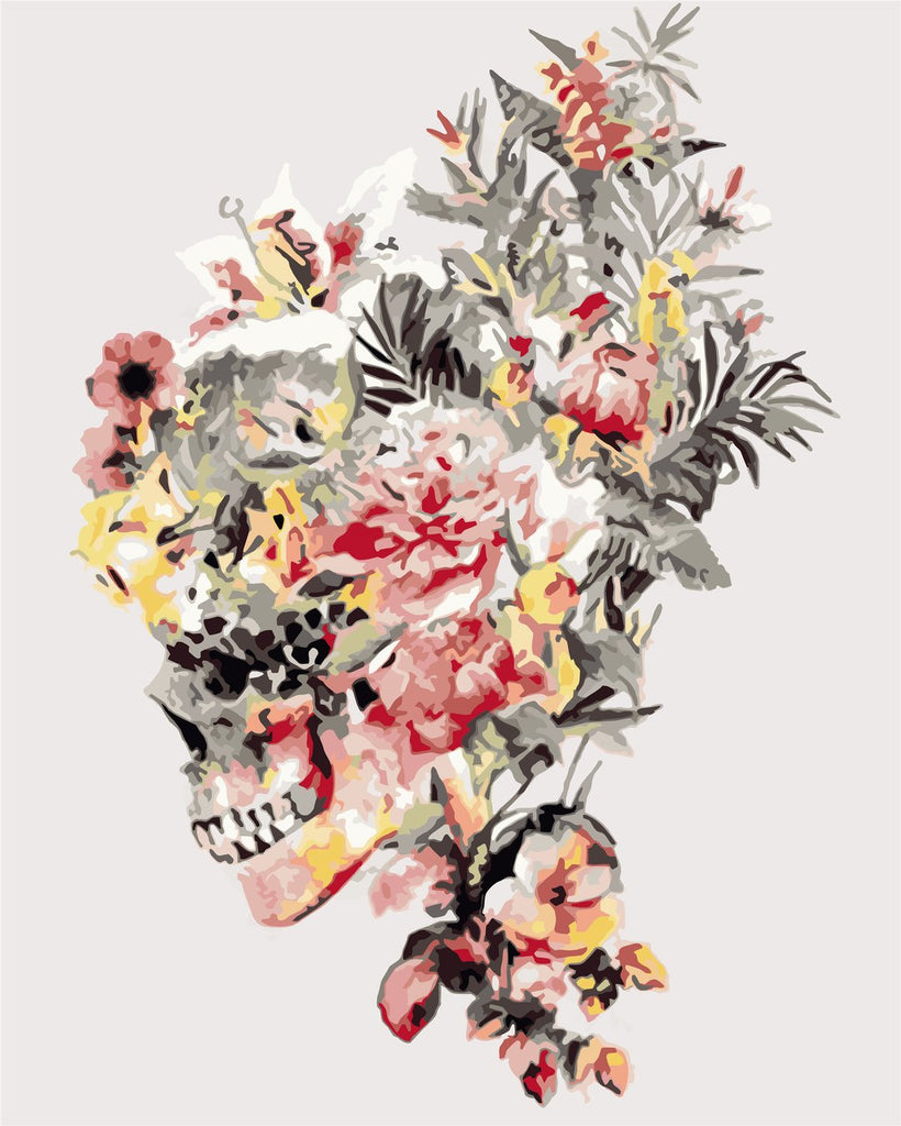 Kunstzinnig Bloemen en Doodsbeeld Schilderen op Nummers